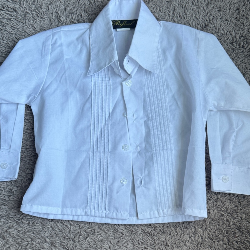 RAFAEL White Button Down Kids Shirt